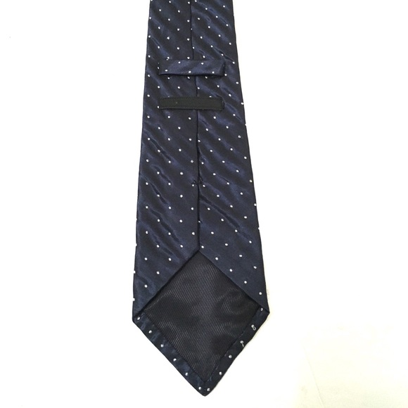 Prada Mens Navy Blue Polka Dot Neck Tie - Picture 3 of 6